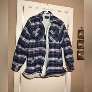 Sherpa lined Arctic Wear Mens L Flannel Green Plaid Thick Russia Trucker…